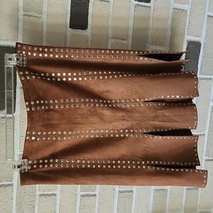 Philosophy Microsuede Studded Slatted Skirt